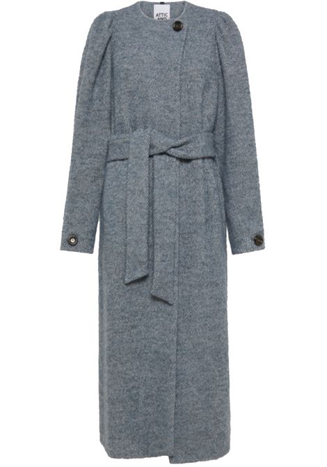 Long coat in powder color, with single button closure and waistband ATTIC AND BARN |  | ATCO0080863